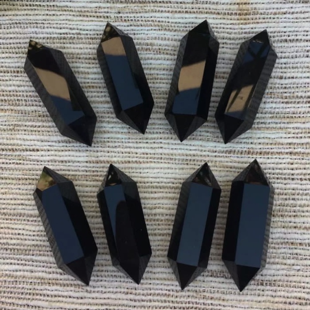 BLACK OBSIDIAN DOUBLE TERMINATED 2 INCH POINTS FROM MEXICO  🩶